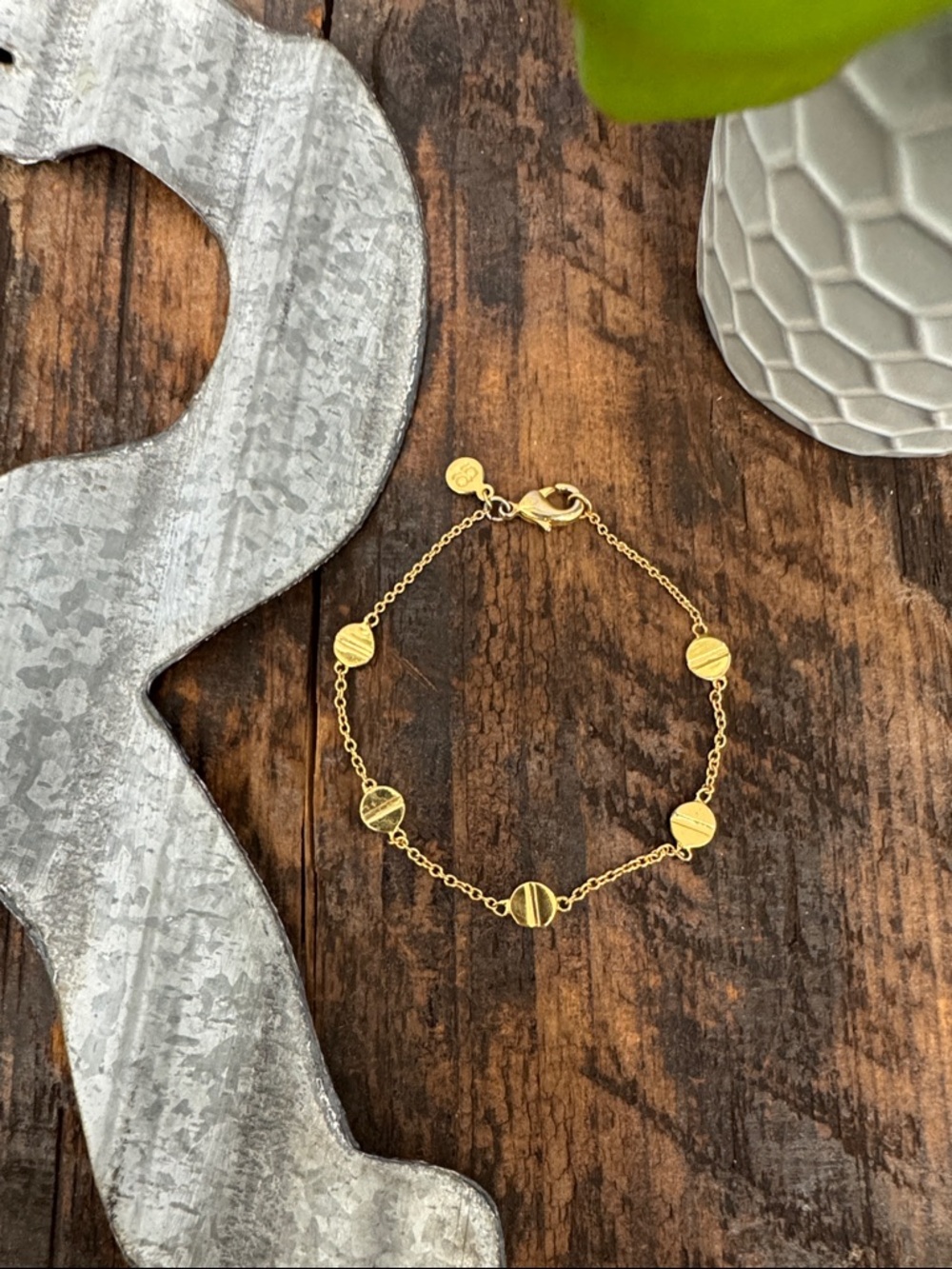 Gorjana Gold Chaplin Chain Screwhead Disc Bracelet